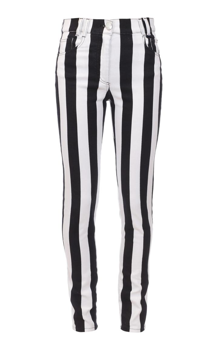 Moda Operandi Balmain High-rise Striped Skinny Jeans Size: 36