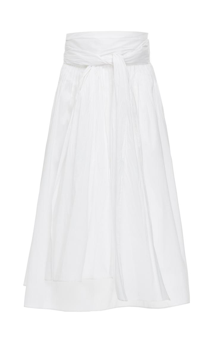 Trademark White Taffeta Sash Belt Skirt
