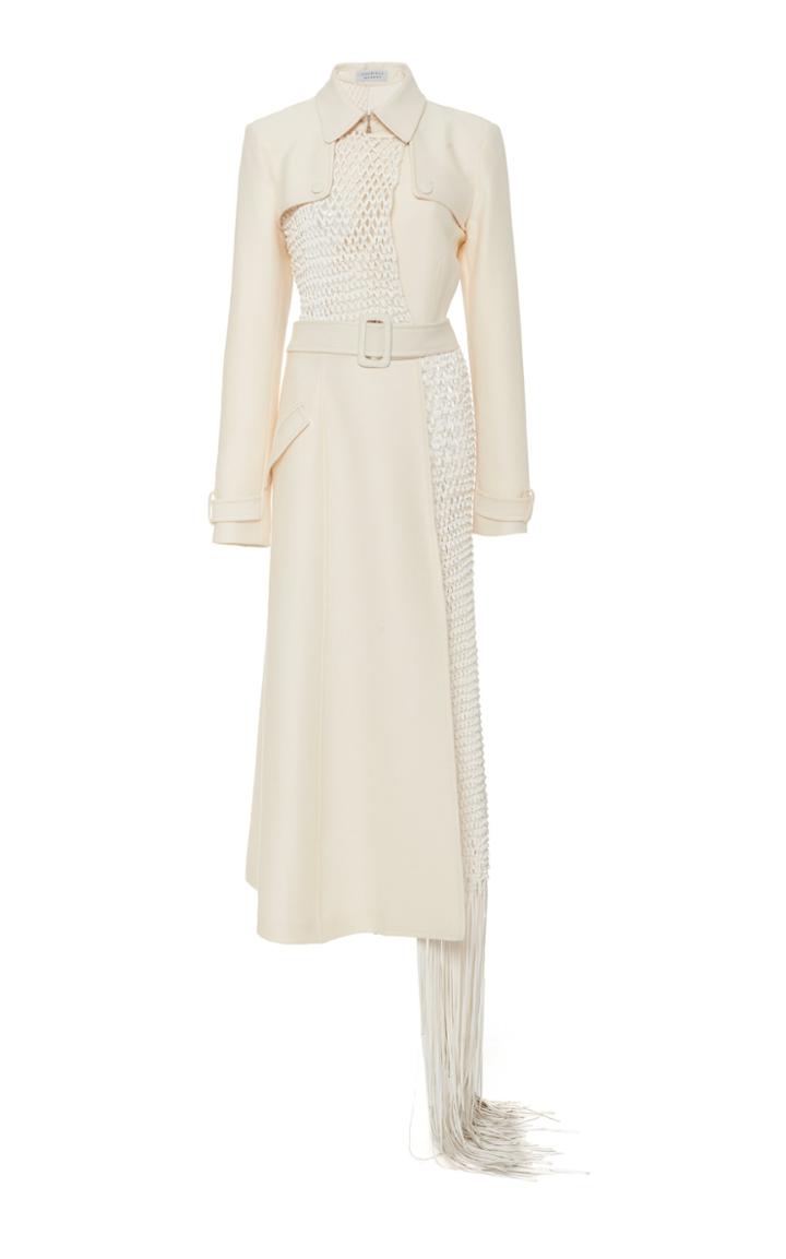 Moda Operandi Gabriela Hearst Corio Leather-macrame Cotton Trench Size: 38