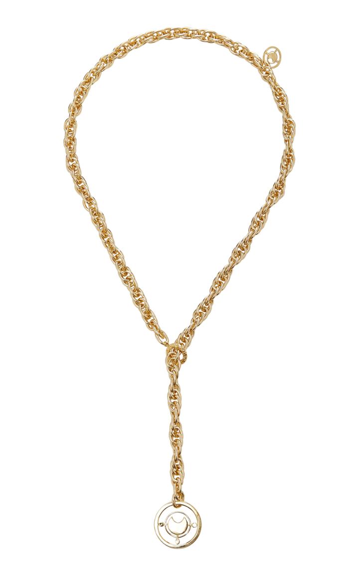 Fallon Prodigiam Gold-tone Medallion Lariat Necklace