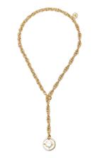 Fallon Prodigiam Gold-tone Medallion Lariat Necklace