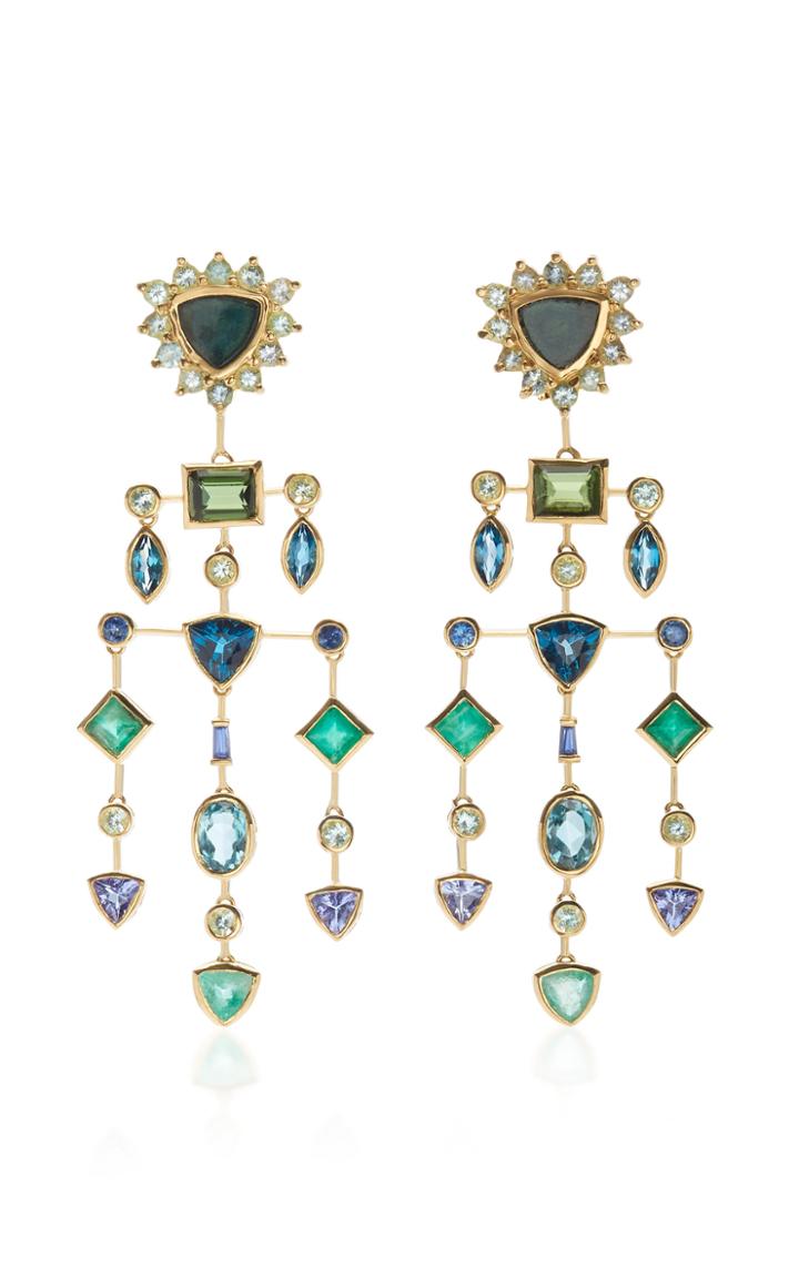 Djaya Levy 18k Gold Multi-stone Earrings
