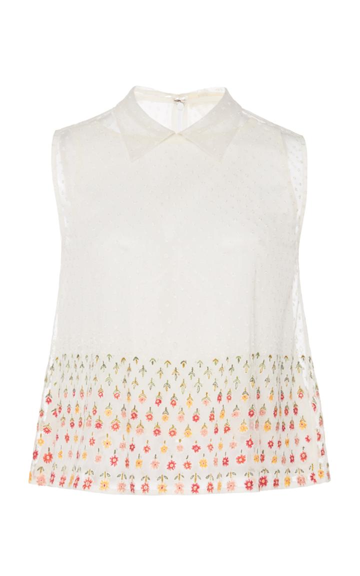 Moda Operandi Rahul Mishra Dot To Marigold Floral-embroidered Organza Dress Size: 3