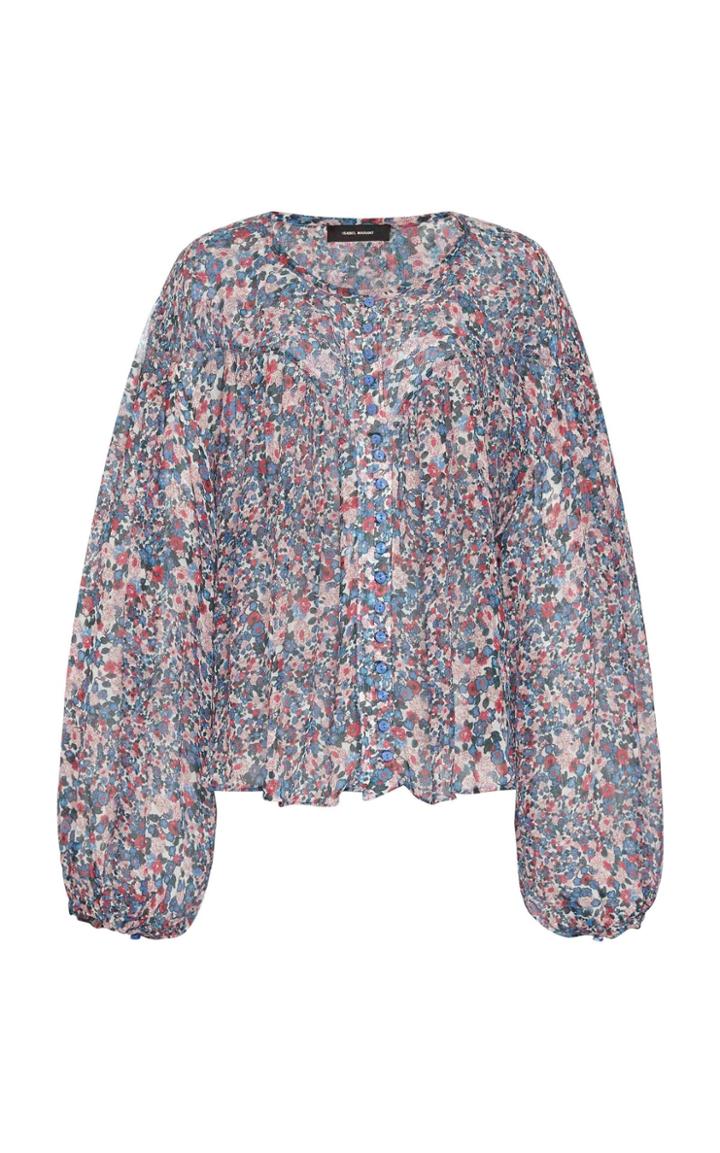 Moda Operandi Isabel Marant Orionea Printed Silk Top Size: 32