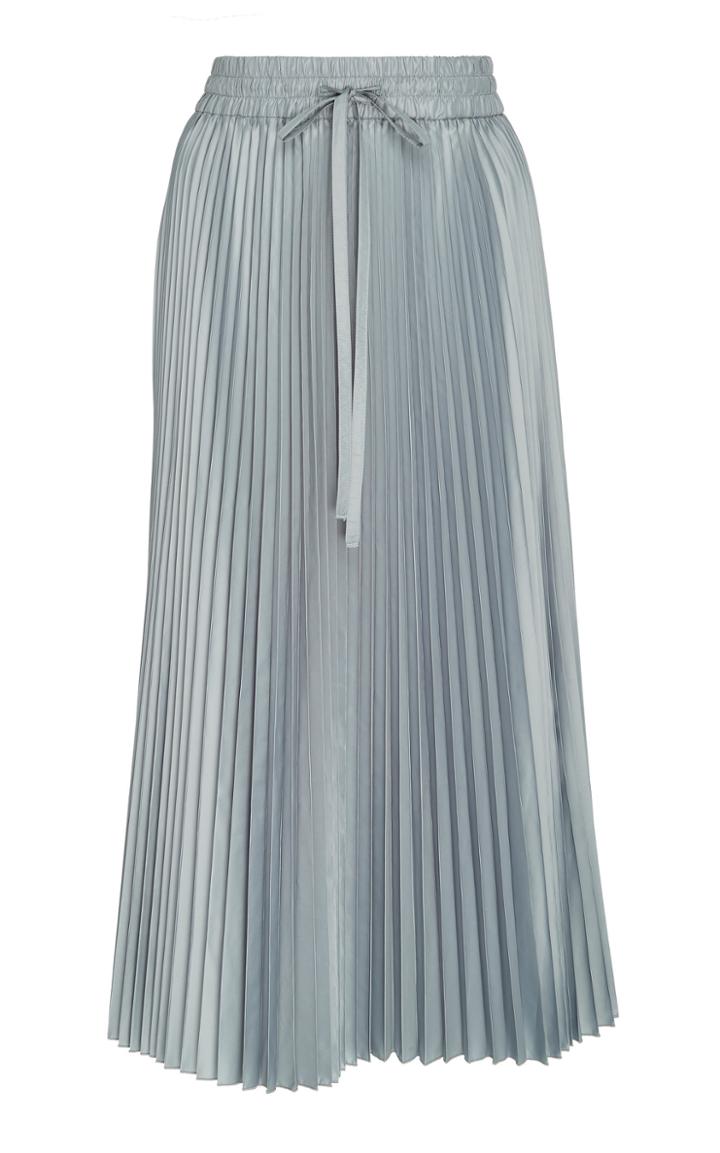 Red Valentino Pleated Satin Midi Skirt