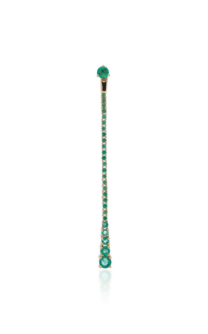 The Last Line 14k Yellow Gold And Emerald Dew Drop Earring