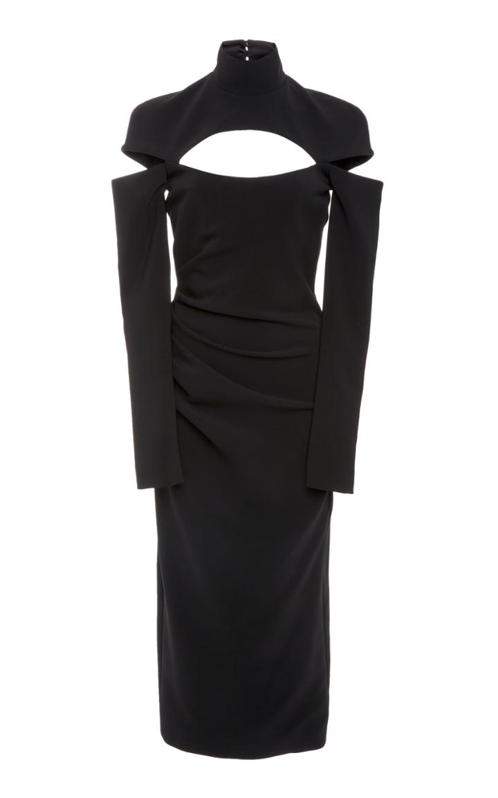 Christian Siriano Textured Crepe Cut Out Dress