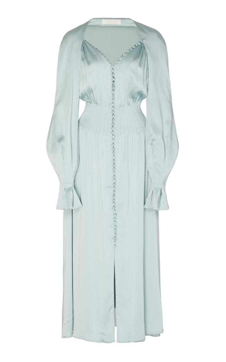 Moda Operandi Jonathan Simkhai Seraphina Button-accented Satin Midi Dress Size: 0
