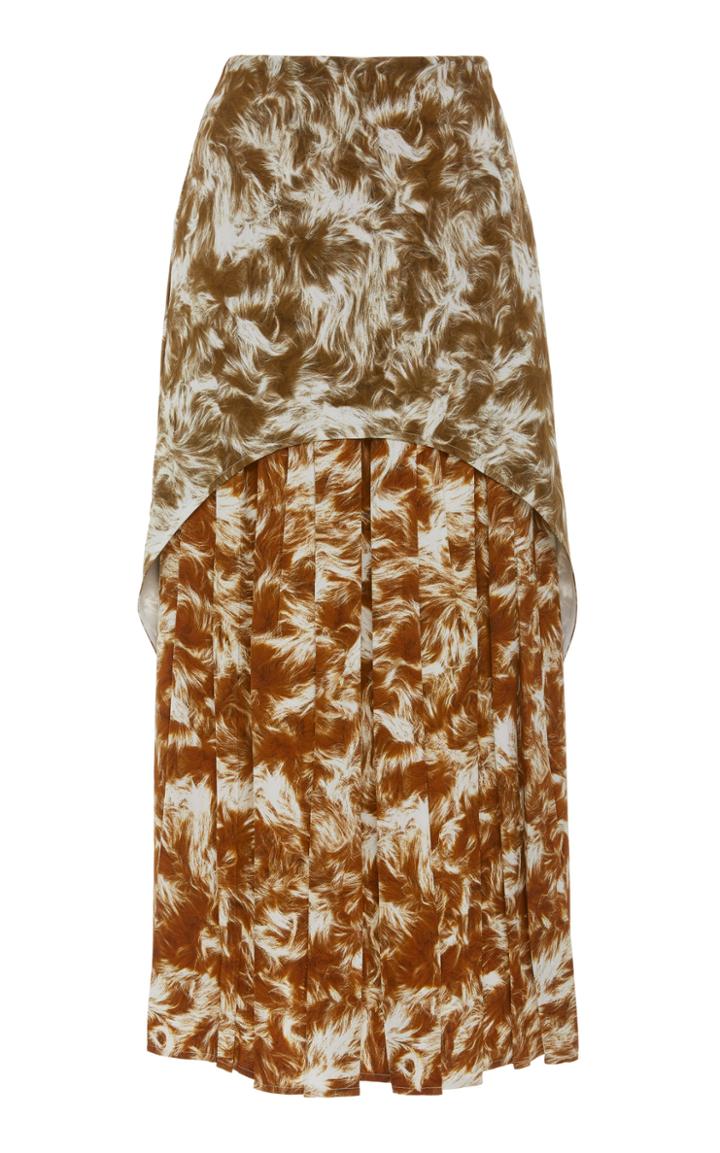 Victoria Beckham Pleated Overlayered Skirt