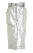Cdric Charlier Metallic Cotton Pencil Skirt