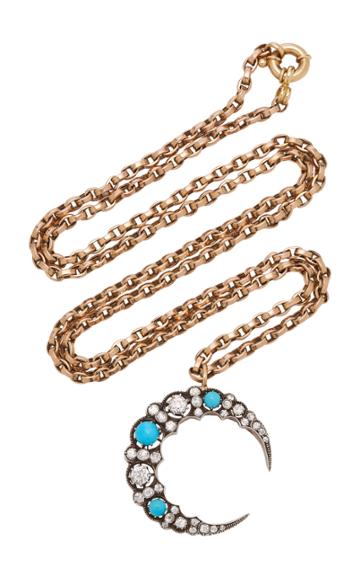 Toni + Chlo Goutal Tabitha Gold Turquoise And Diamond Necklace