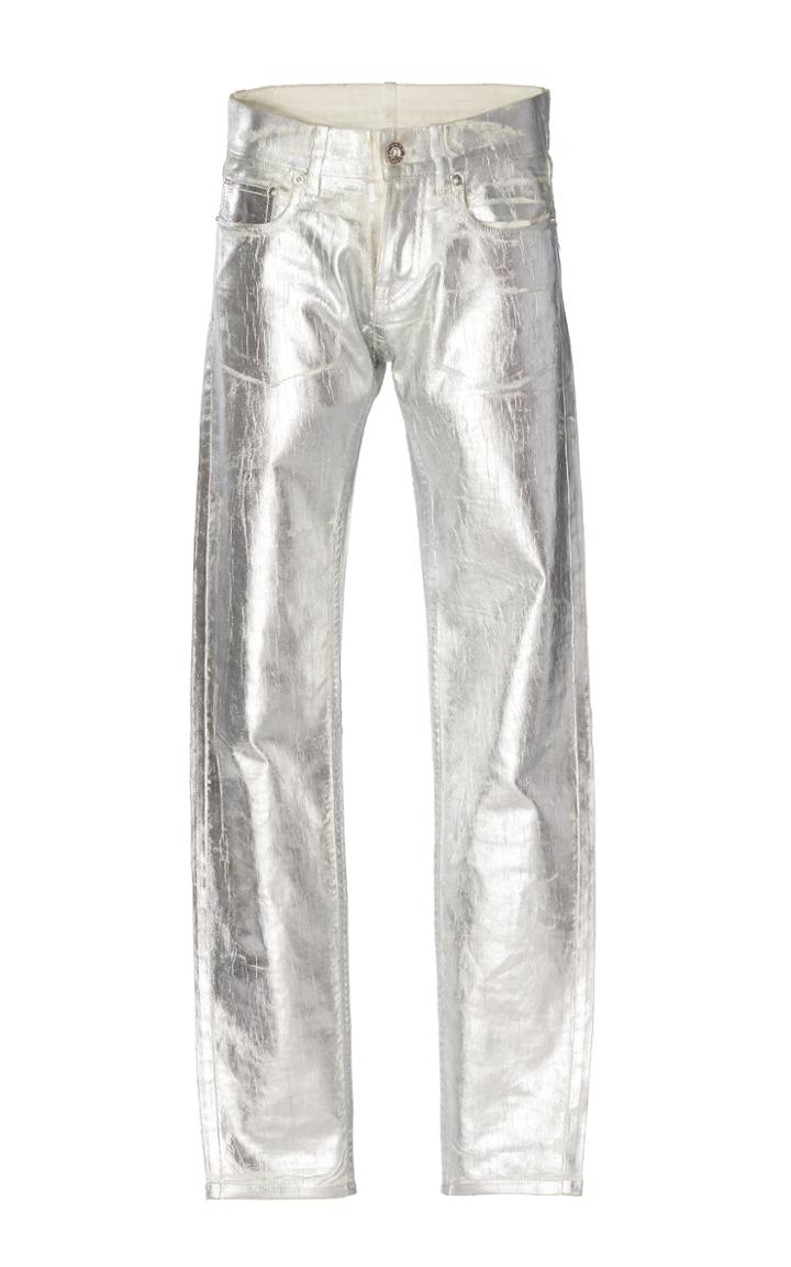 Paco Rabanne Mi-rise Metallic Straight-leg Trousers
