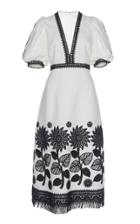 Andrew Gn Puff Sleeve Crepe Dress