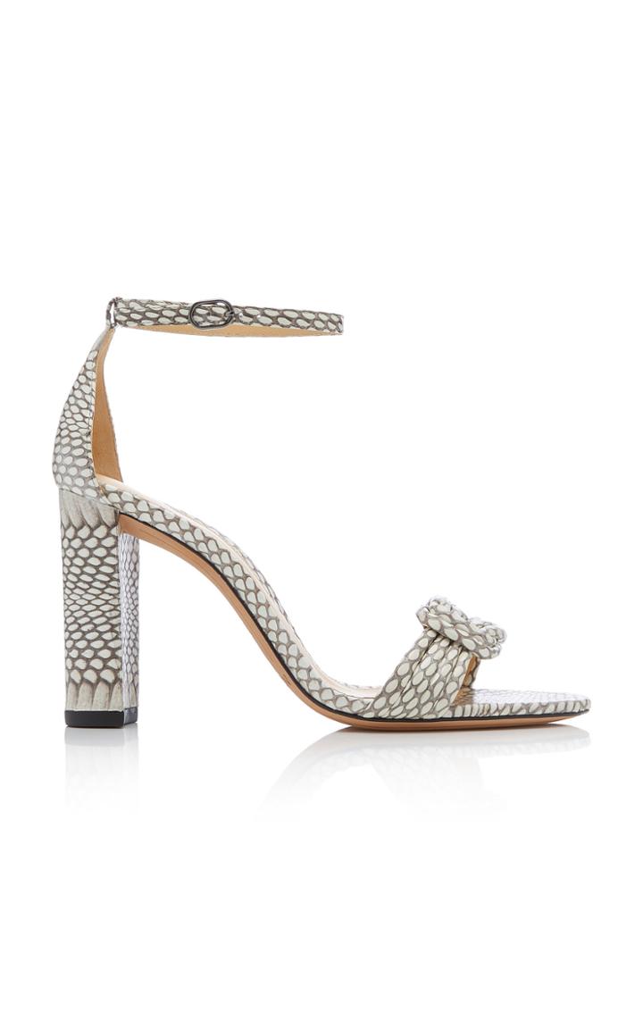 Alexandre Birman Vicky Knotted Snake-effect Leather Sandals