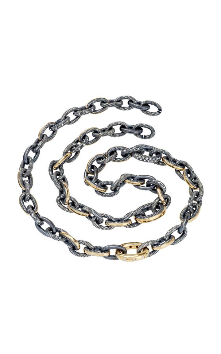 Moritz Glik 18k Gold, Blackened Silver And Diamond Necklace