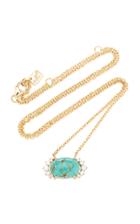 Kathryn Elyse 14k Yellow Gold Turquoise And Diamond Necklace
