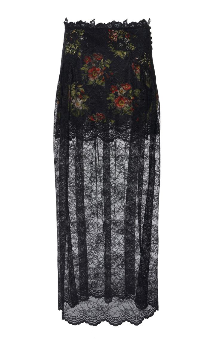 Paco Rabanne Maxi Length Lace Skirt