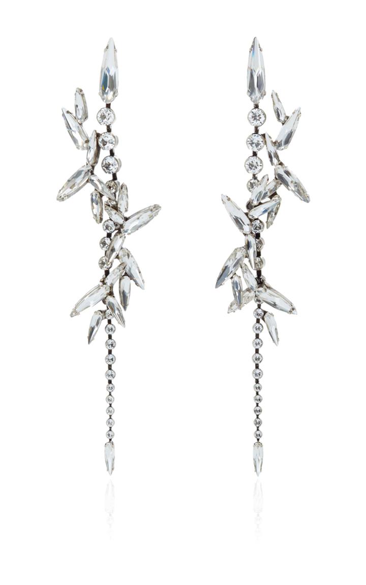 Ryan Storer Long Drop Swarovski Crystal Earrings With Multi Thorn Crystal Embellishment