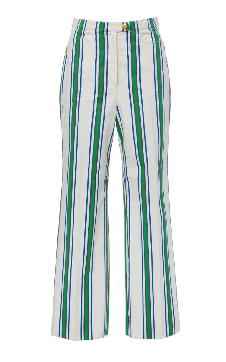 Tory Burch Striped Cotton Pants