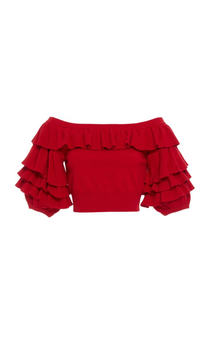 Marissa Webb Anton Ruffle Cropped Top