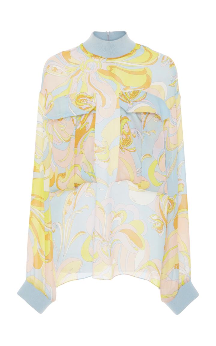 Emilio Pucci Long Sleeve Silk Blouse