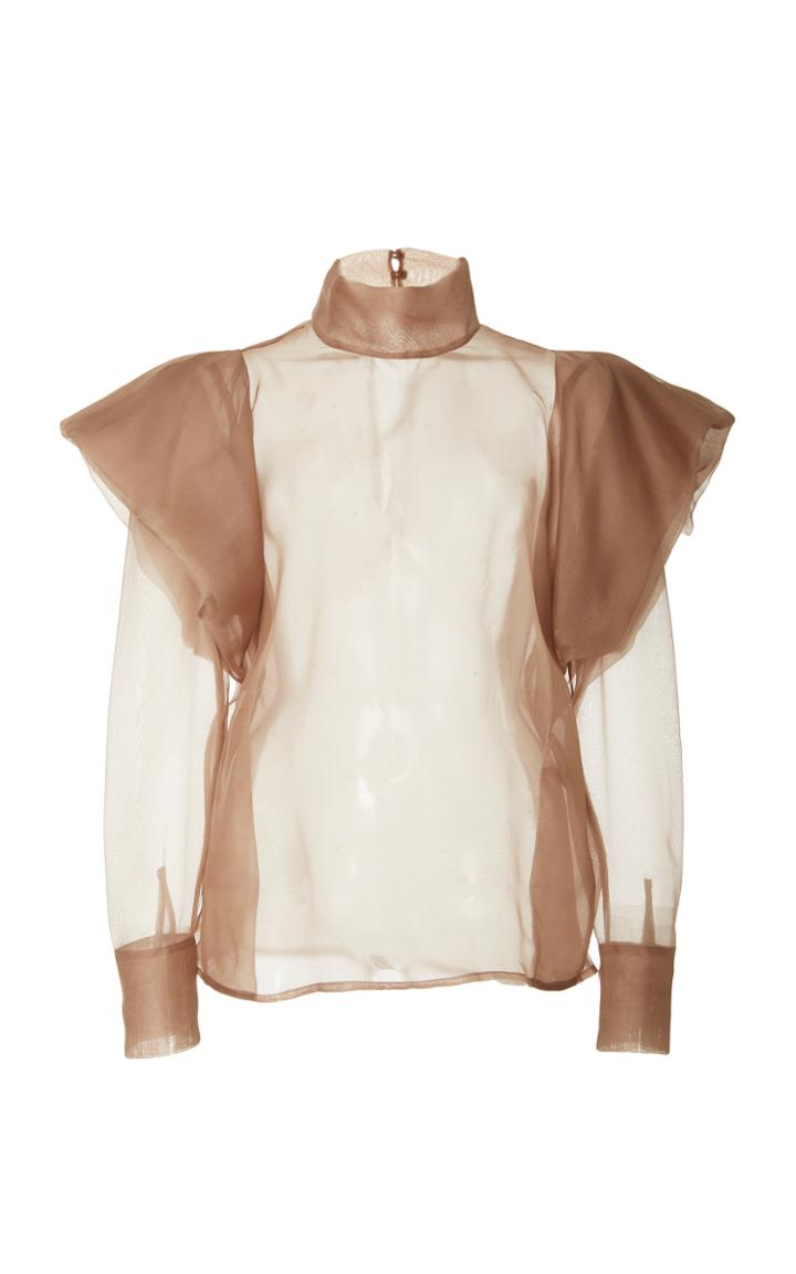 Zeynep Arcay Organza Big Shoulder Top