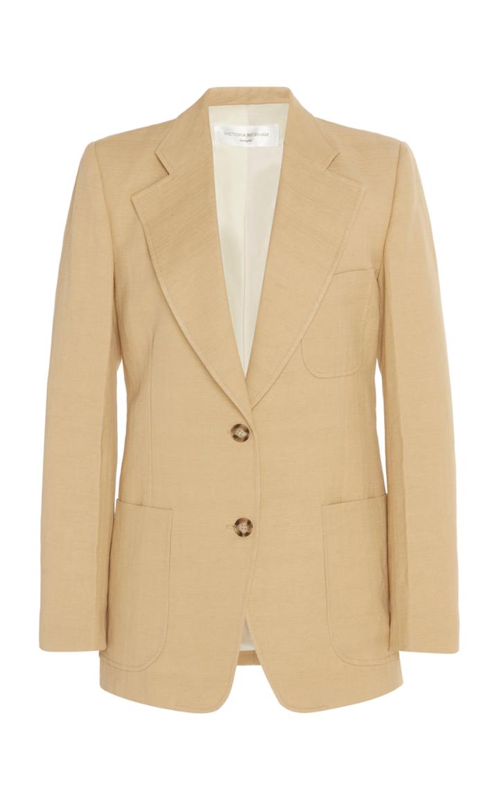 Moda Operandi Victoria Beckham Bowie Cotton-linen Blazer Size: 4