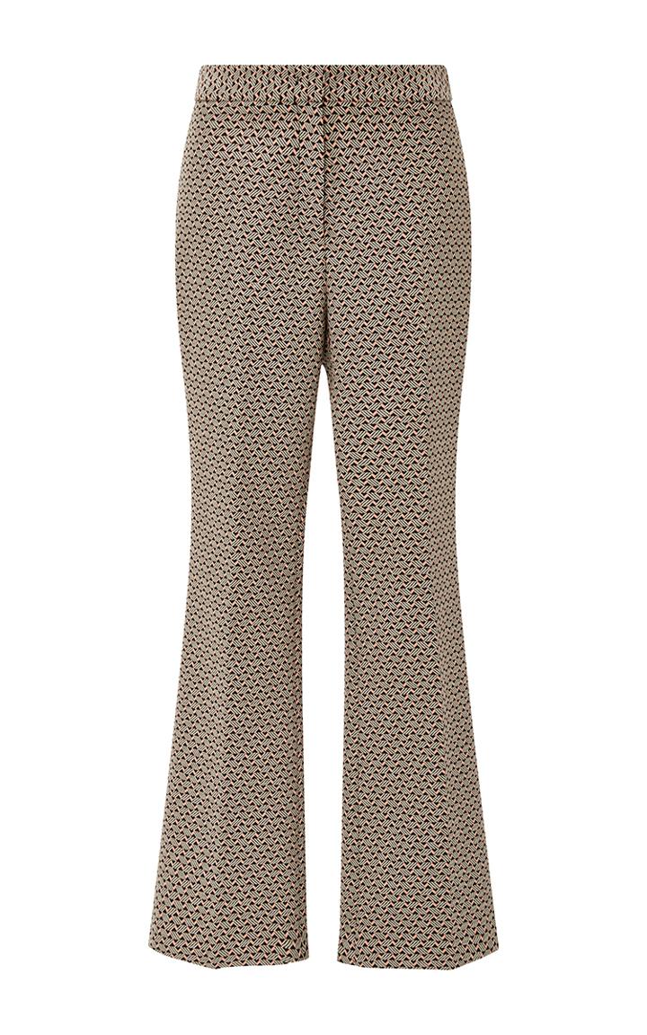 Etro Cubic Jacquard Yoke Detail Flared Pant