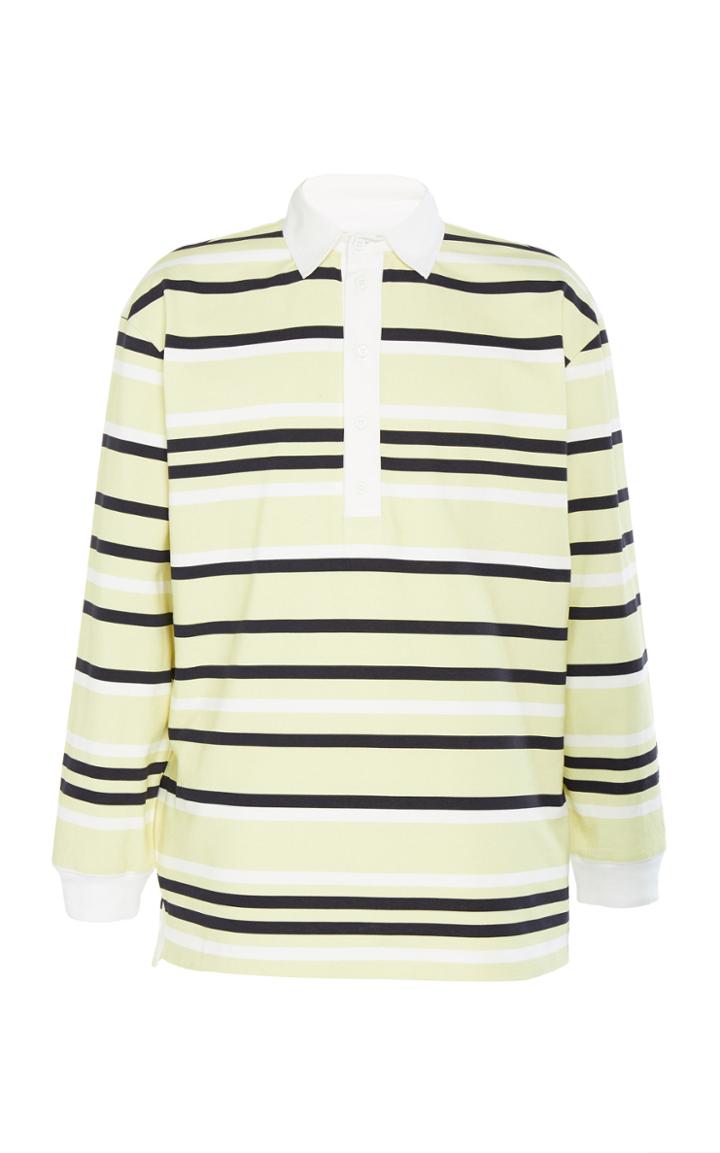 Jw Anderson Twill-trimmed Striped Cotton-jersey Rugby Shirt