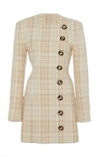 Alessandra Rich Button-detail Tweed Mini Dress