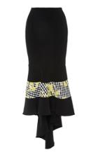 Christian Siriano Banana Gingham Ruffle Skirt