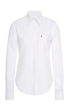 Brandon Maxwell Logo Button-up Cotton Shirt