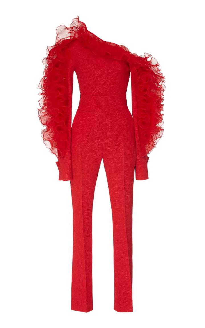 David Koma Asymmetric Ruffle Jumpsuit