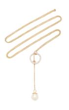 Moda Operandi Mateo 14k Yellow Gold Diamond Circle Pearl Lariat