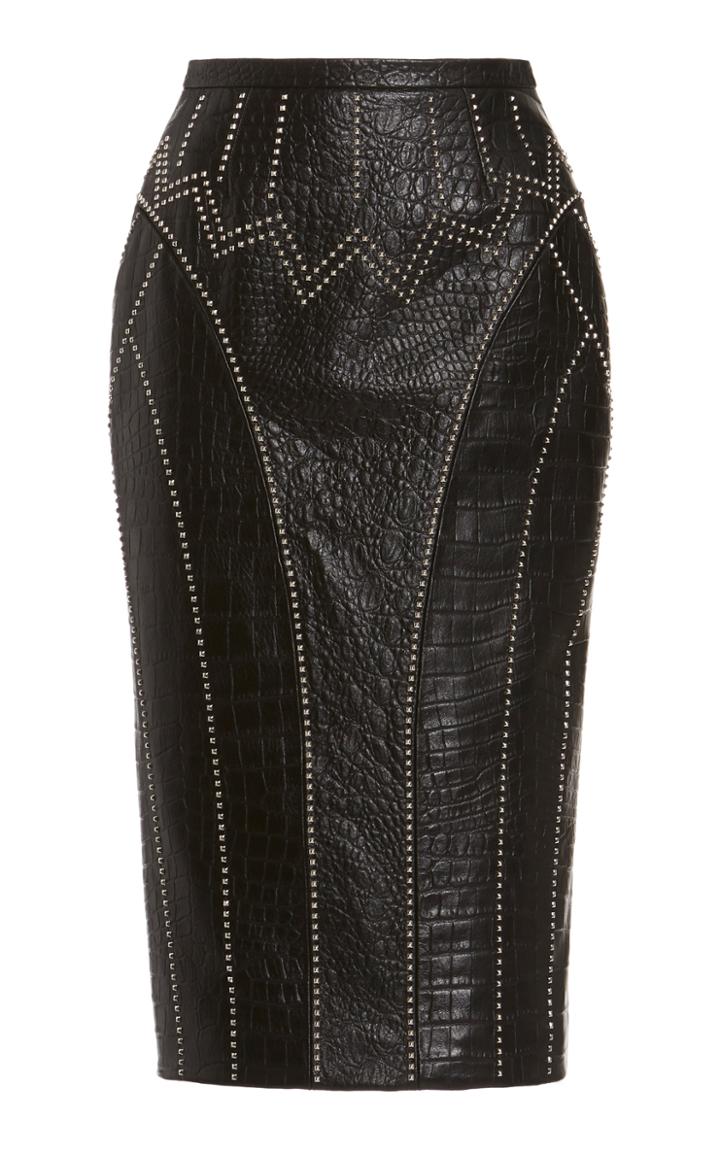 Moda Operandi Zuhair Murad Faux Leather Croc-embossed Skirt