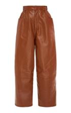 Mm6 Cropped Leather Straight-leg Pants