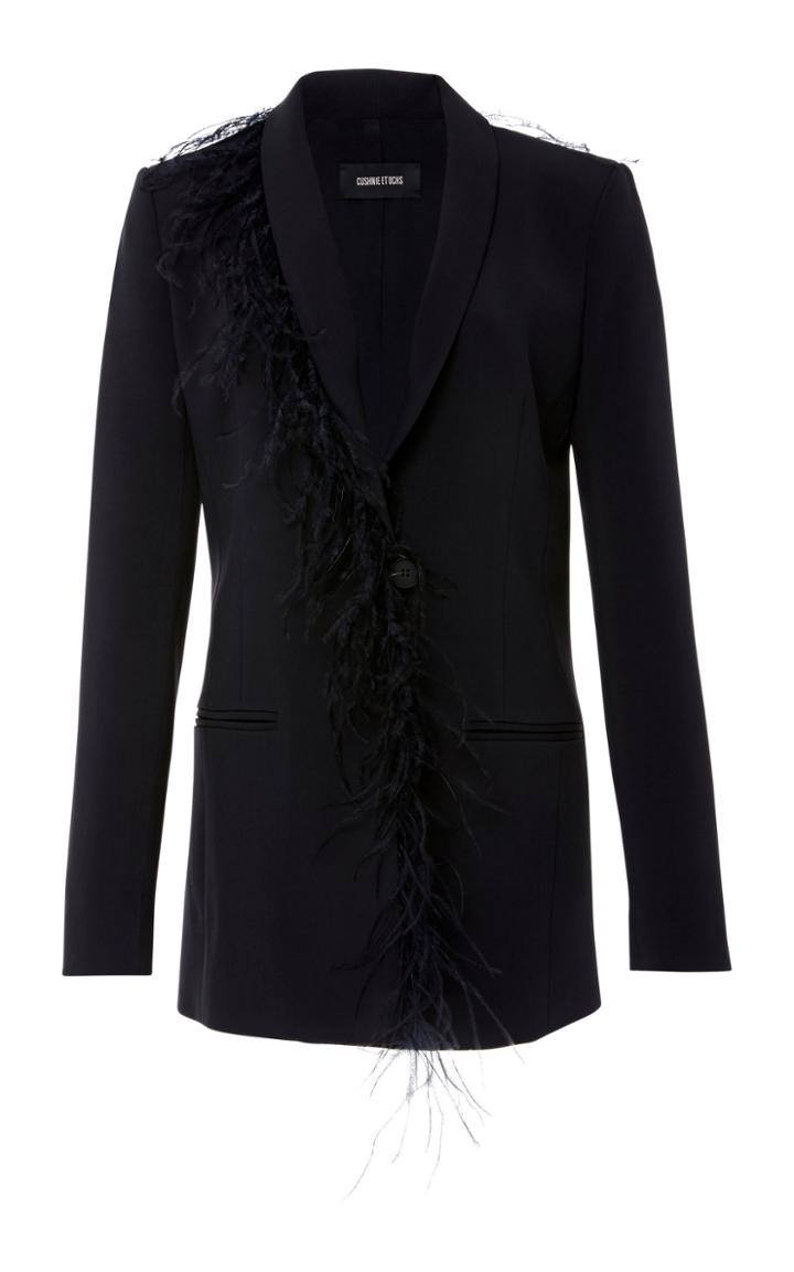 Cushnie Et Ochs Sullivan Feather Blazer