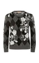 Michael Kors Collection Embroidered Argyle Sweater