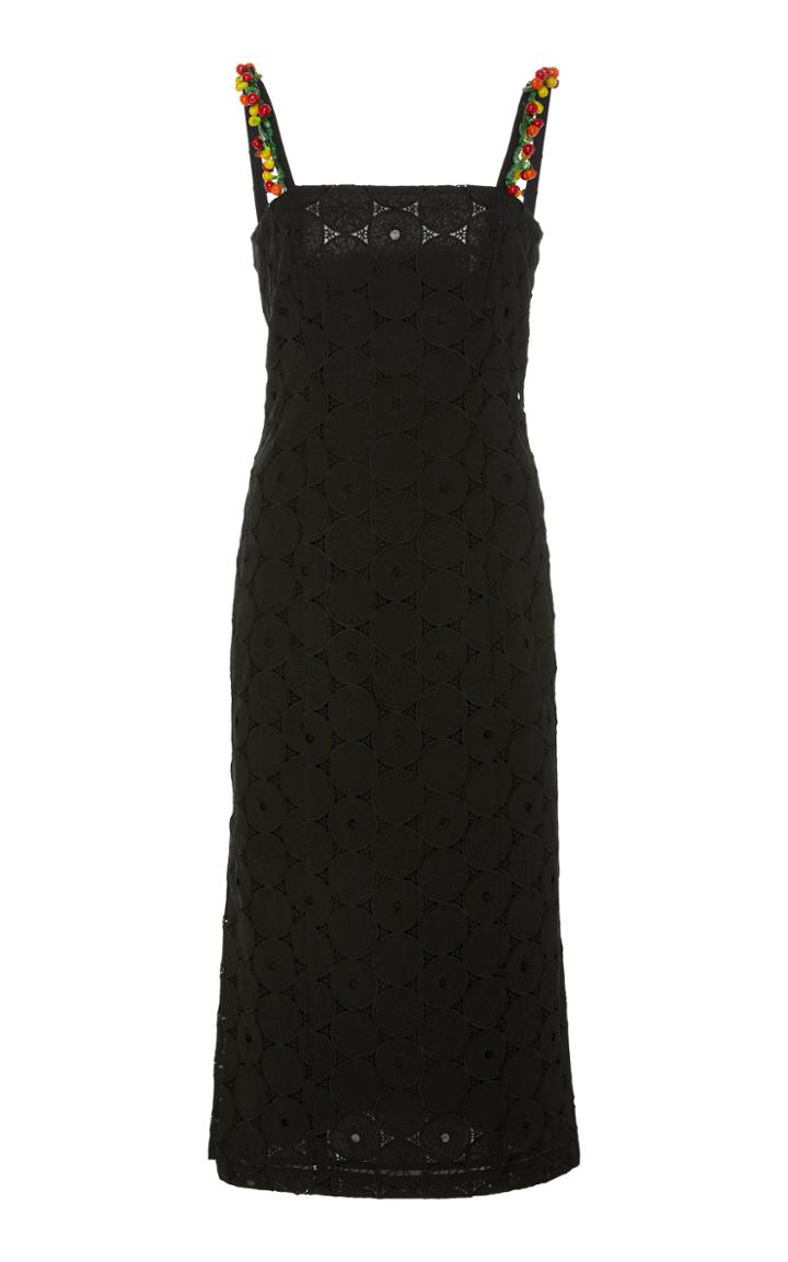 Staud Cocomaya Broderie Anglaise Cotton Midi Dress