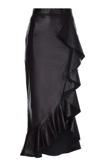 Elenareva Leather Midi Skirt