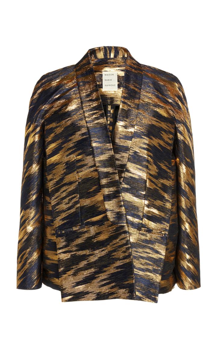 Maison Rabih Kayrouz Boxy Metallic Print Blazer