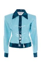 Rowen Rose Vinyl-trimmed Embossed-faux-leather Jacket