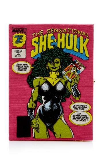 Olympia Le-tan The Sensational She Hulk Embroidered Canvas Clutch