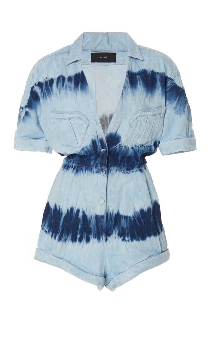 Alanui Tie-dye Denim Playsuit