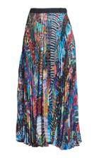 Romance Was Born Magic Stripe Midi Pleat Skirt