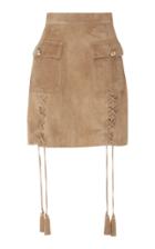 Elie Saab Suede Skirt With Tassels