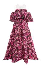 Jason Wu Collection Illusion Floral-print Satin Gown