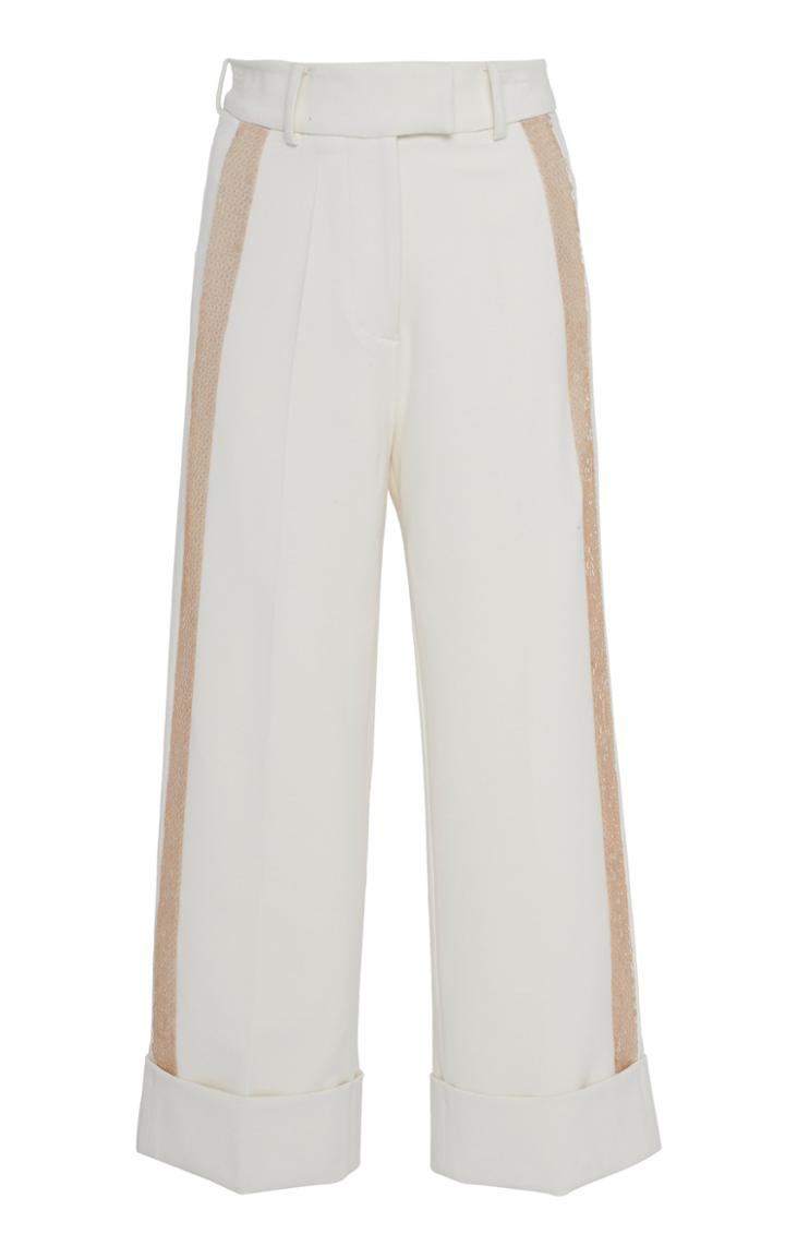 Silvia Tcherassi Sequin-embellished Gabina Crepe Pants
