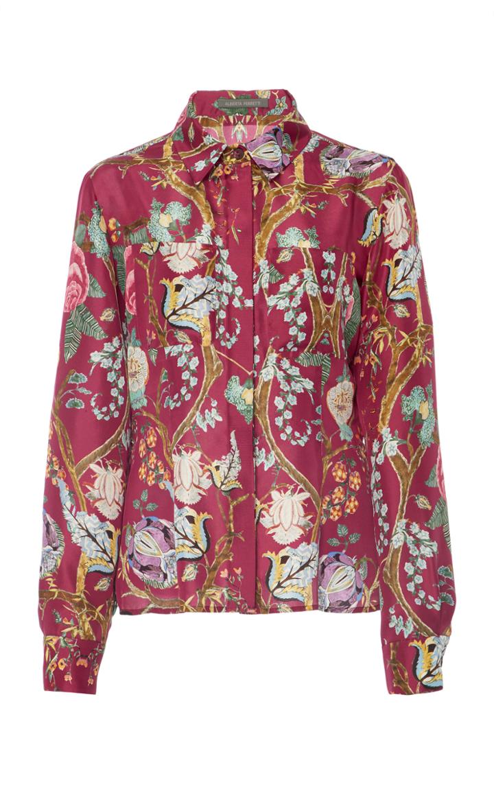 Alberta Ferretti Printed Button Up Blouse