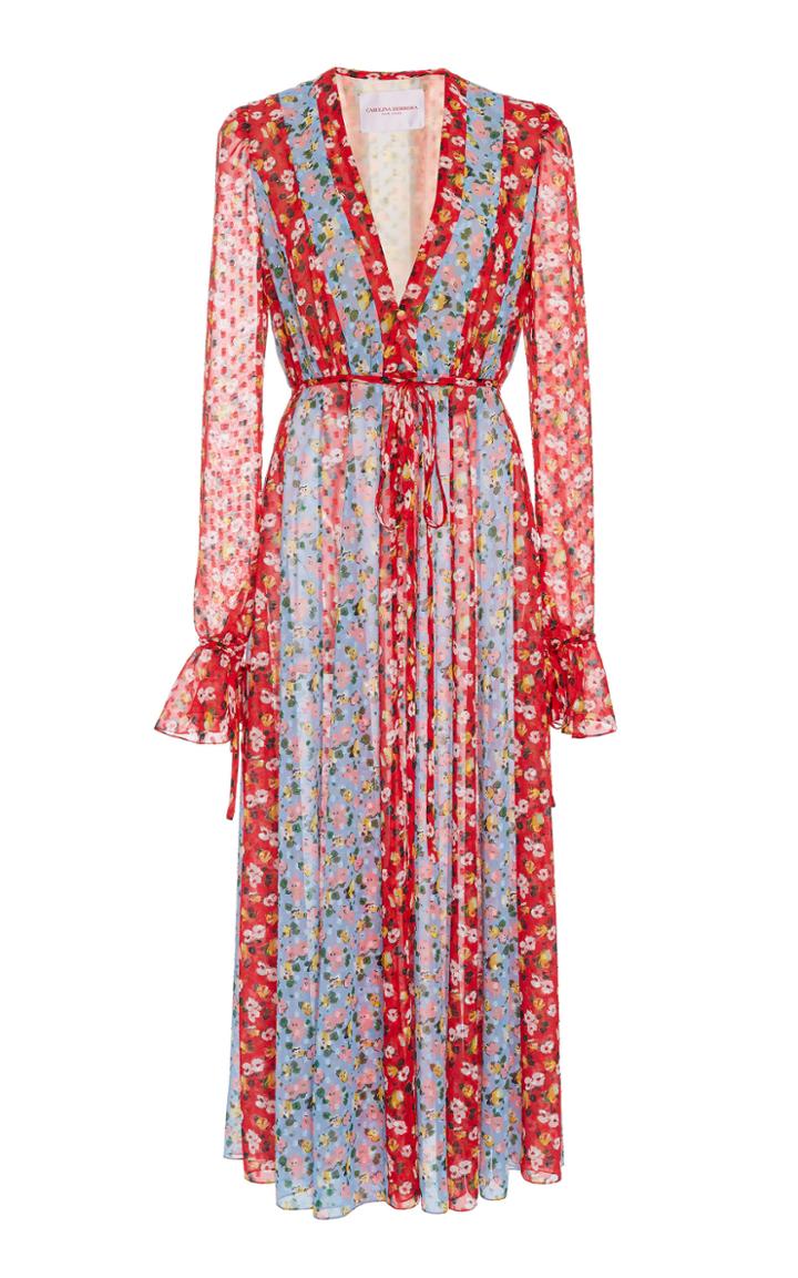 Carolina Herrera Floral-print Chiffon Midi Dress